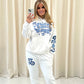 Angel Numbers Protect Your Energy Graffiti Hooded Tracksuit White-Blue