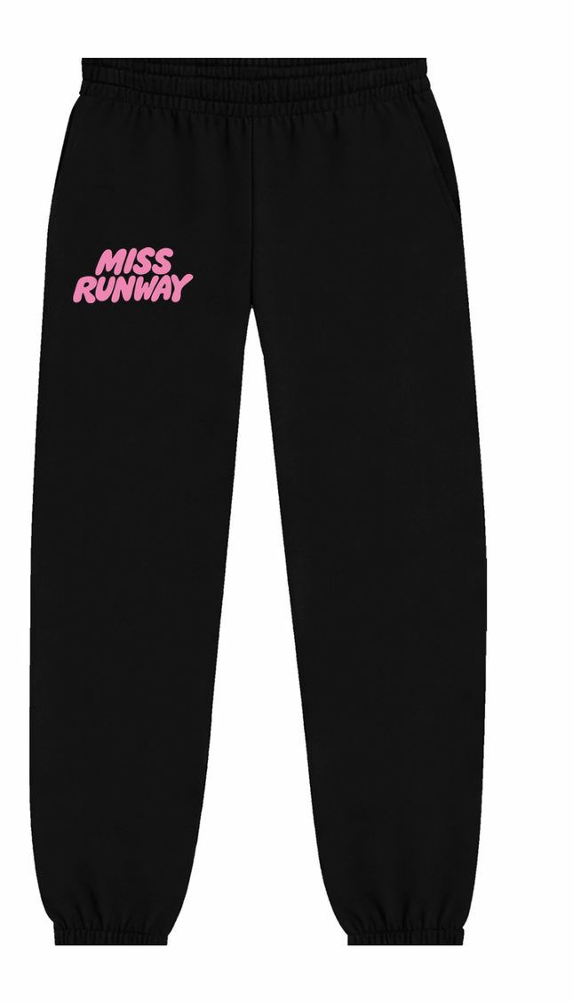 Miss Runway Established Joggers Black/Pink – adult printed joggers by Miss Runway