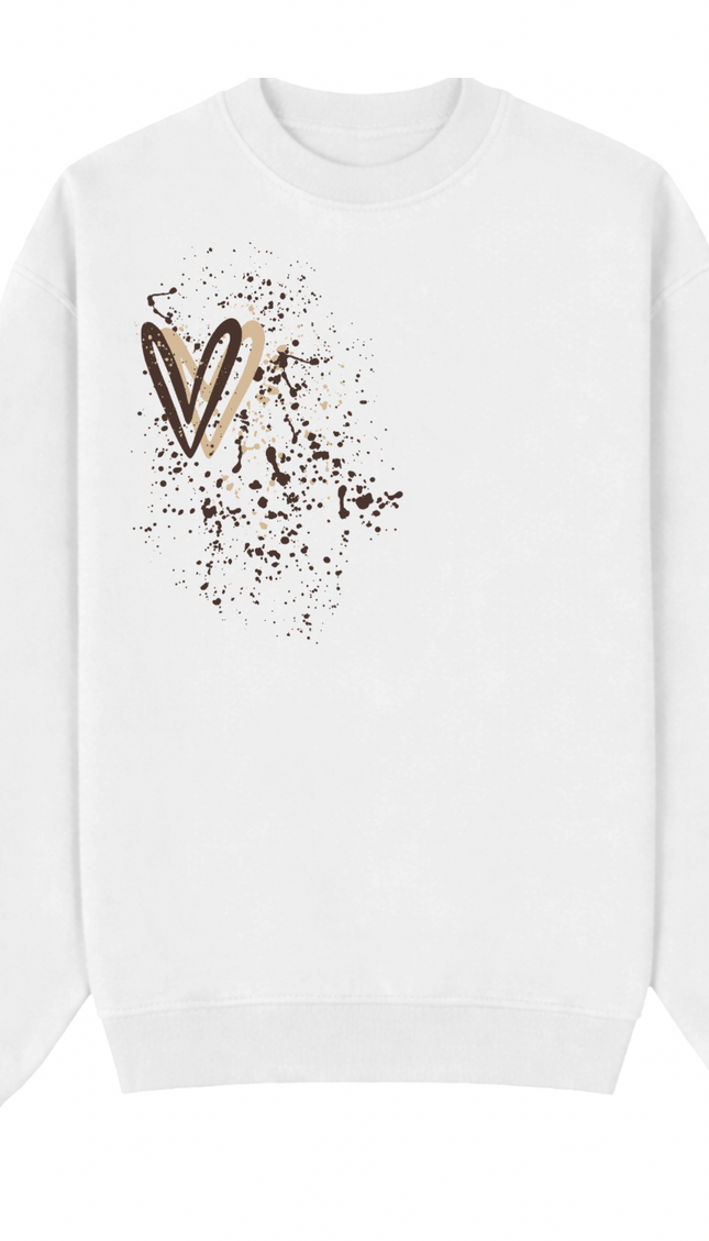 Brown Heart Printed Sweatshirt – image 4