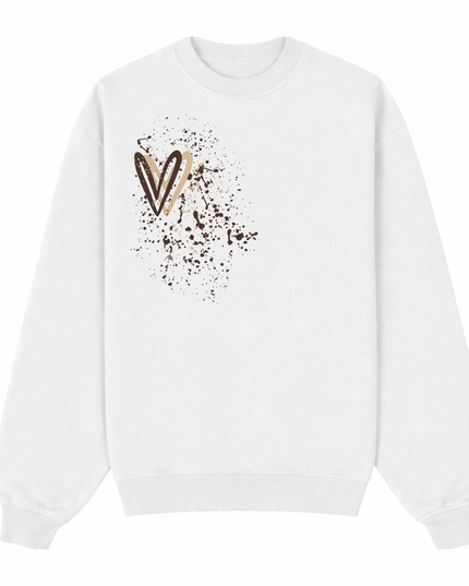 Brown Heart Printed Sweatshirt Adults