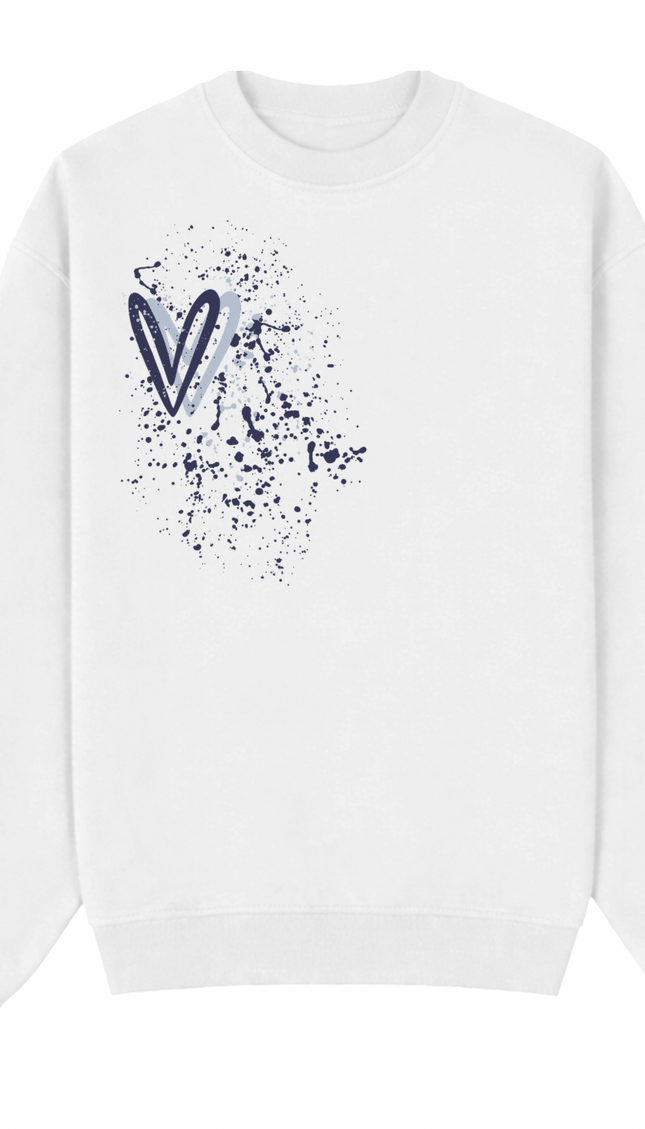 Navy Heart Printed Sweatshirt – image 4
