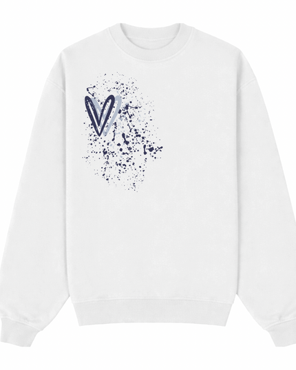 Navy Heart Printed Sweatshirt Kids
