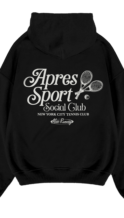 Apres Sport Social Club Hoodie – adult printed hoodie by Miss Runway