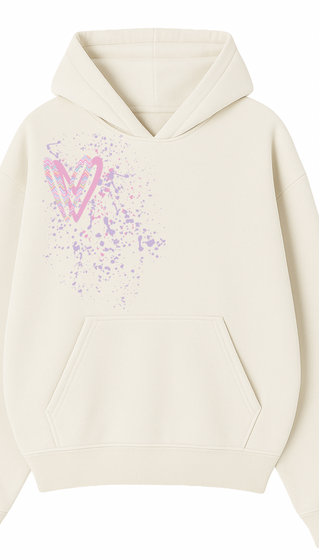 Pastel Zig Zag Heart Printed Hoodie by Miss Runway – image 2