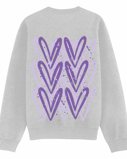 Lilac Heart Printed Sweatshirt Kids