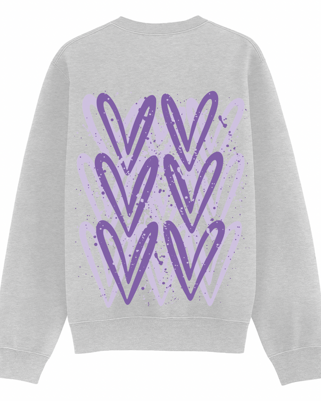Lilac Heart Printed Sweatshirt Kids