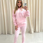 Baby Pink Candy Cane Graffiti Hoodie And Legging Set Pink