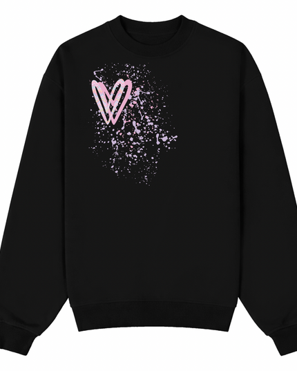 Pastel Zig Zag Heart Printed Sweatshirt Adults