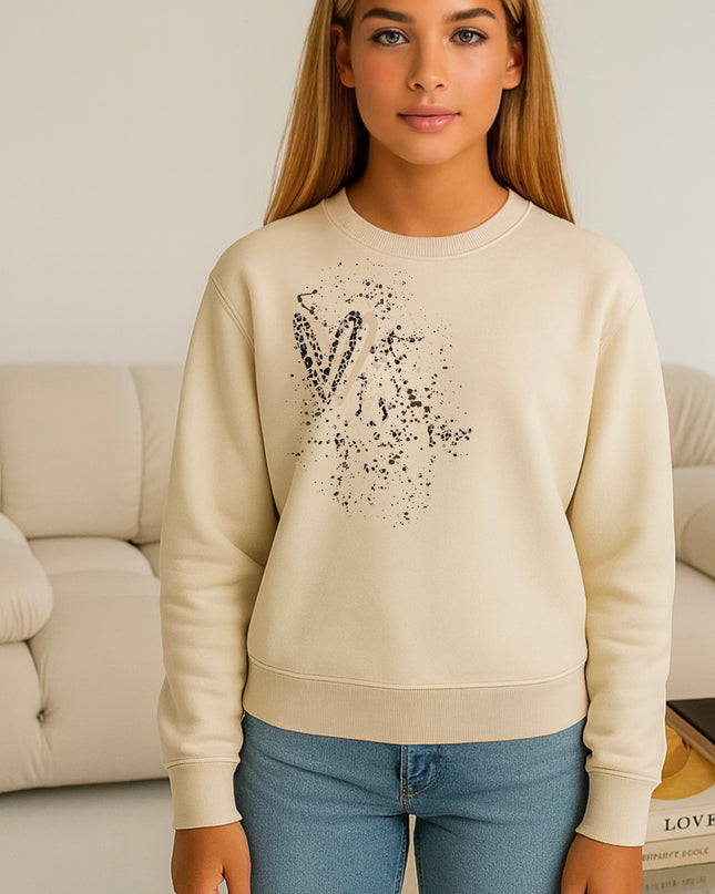 Brown Leopard Heart Printed Sweatshirt