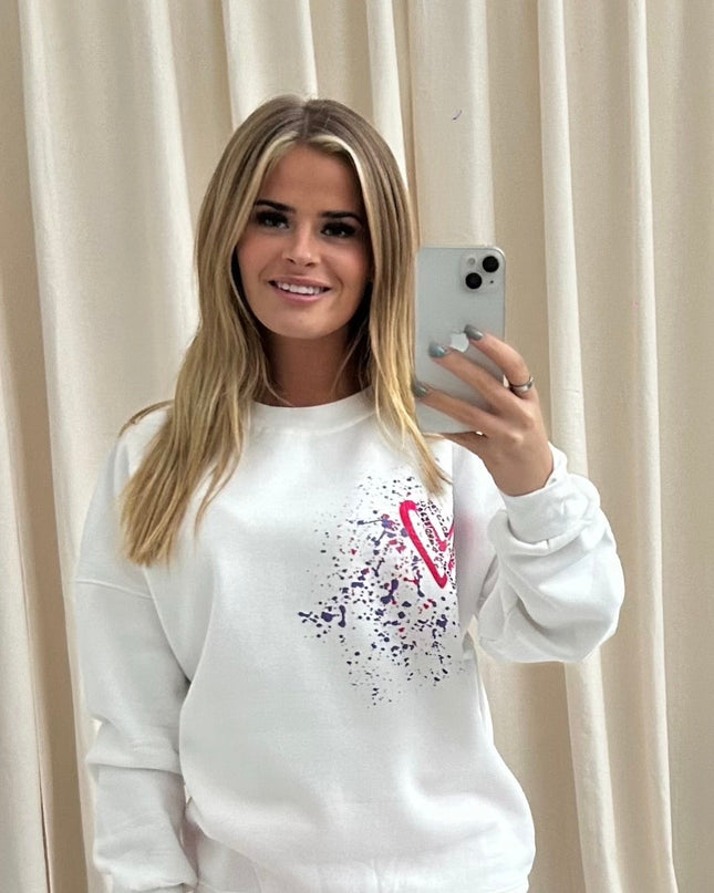Multicoloured Leopard Heart Printed Sweatshirt Adults