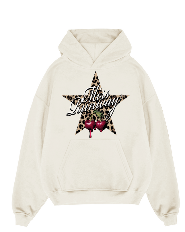 Miss Runway Leopard Heart Hoodie Adults