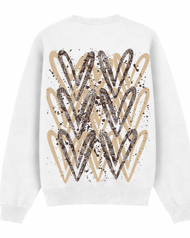 Brown Paisley Heart Printed Sweatshirt Kids