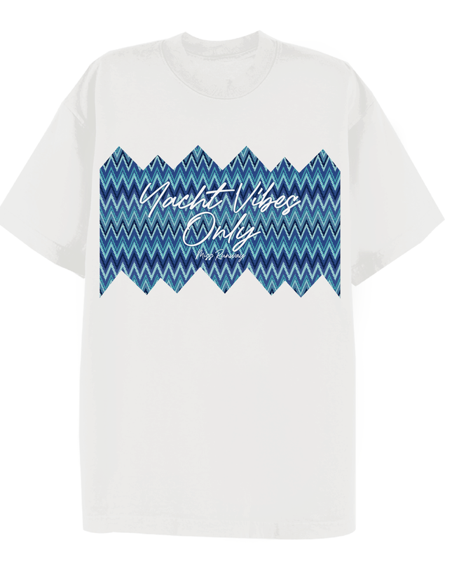 Yacht Vibes Only Zig Zag Printed T-shirt Adult