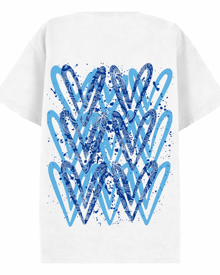 Royal Blue Paisley Heart Printed T-shirt Kids