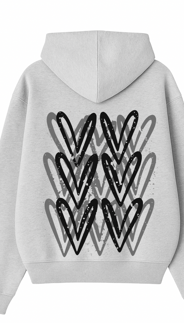 Black Heart Printed Hoodie – additional view