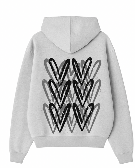 Black Heart Printed Hoodie Kids