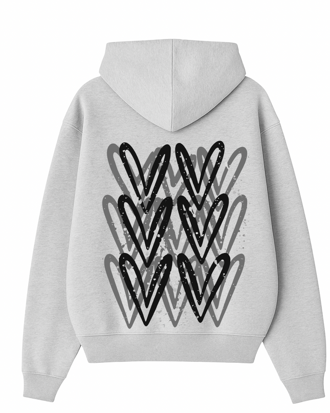 Black Heart Printed Hoodie Kids