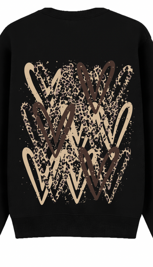 Leopard Print Heart Printed Sweatshirt – image 7