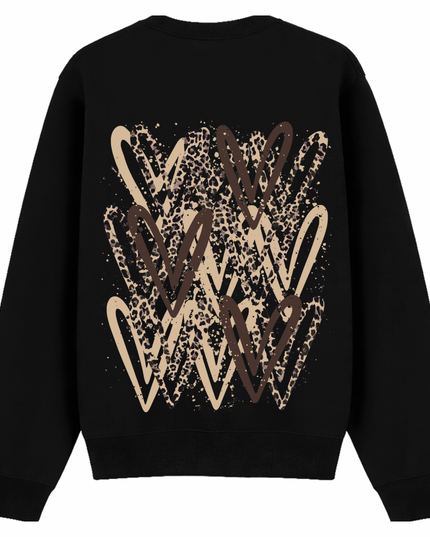 Leopard Print Heart Printed Sweatshirt Kids