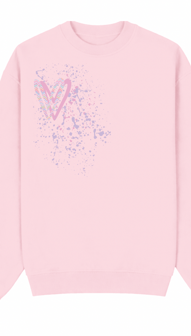 Pastel Zig Zag Heart Printed Sweatshirt by Miss Runway – image 2