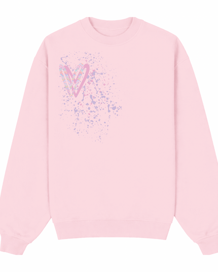 Pastel Zig Zag Heart Printed Sweatshirt Adults