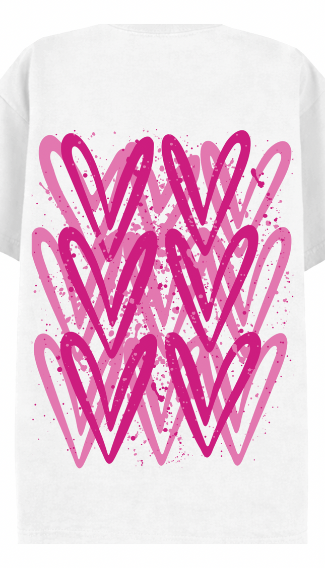Hot Pink Heart Printed T-shirt – additional view