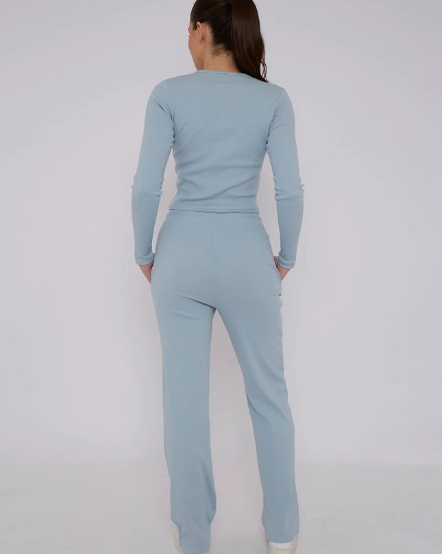 Button Loungewear Co ord  Charcoal Blue
