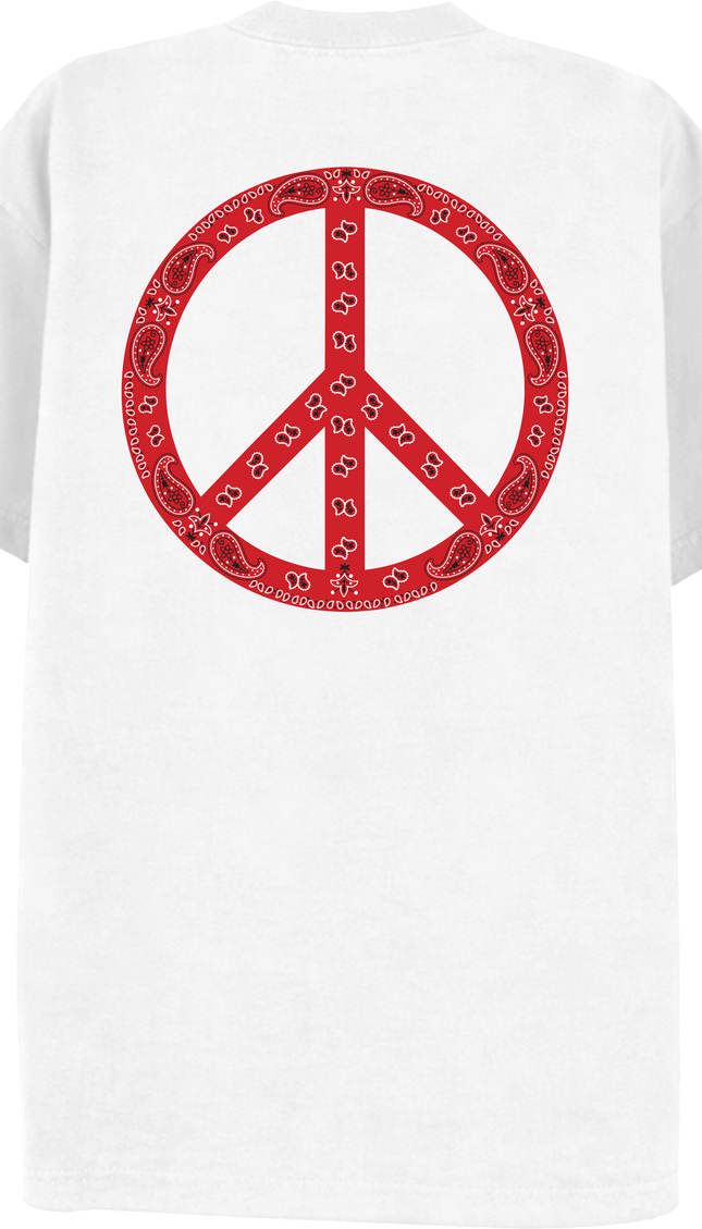 Paisley Peace T Shirt Red – adult printed t-shirt by Miss Runway