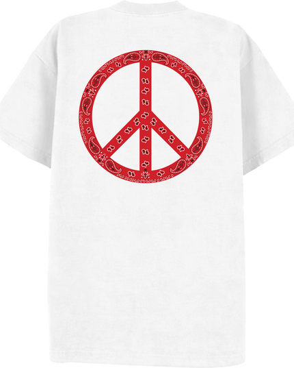 Paisley Peace T Shirt Red