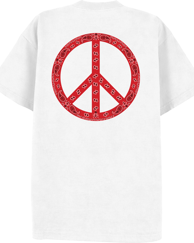 Paisley Peace T Shirt Red