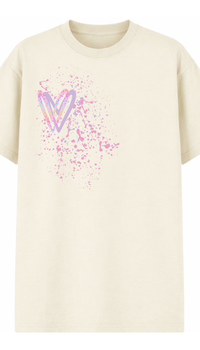 Pastel Leopard Print Heart Printed T-shirt – image 10