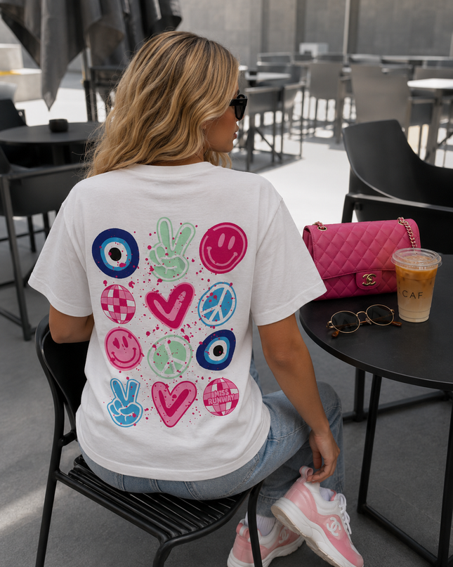Smiley, Peace Fingers, Evil Eye T-shirt