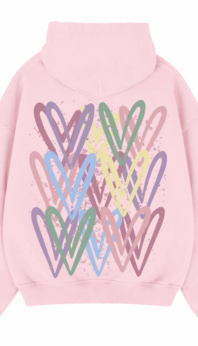 Dark Pastel Heart Printed Hoodie – image 9