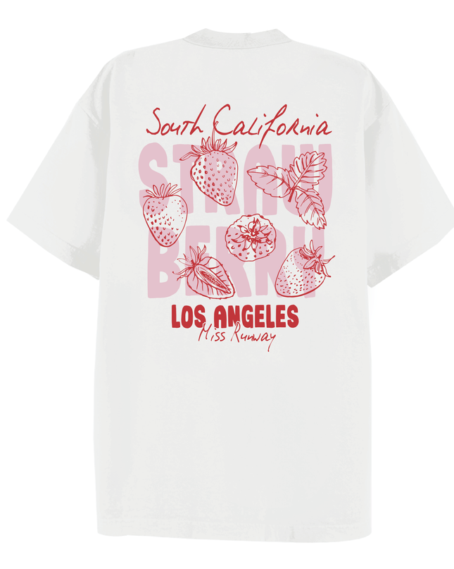 LA Strawberry Printed T-shirt Adult