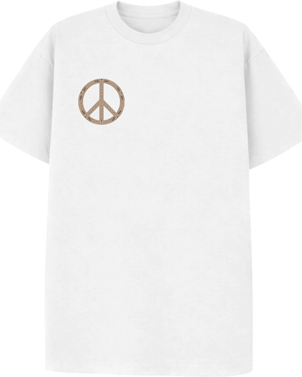 Paisley Peace T Shirt Beige