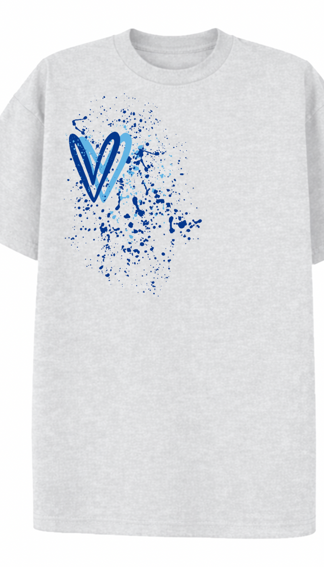 Royal Blue Heart Printed T-shirt – image 6