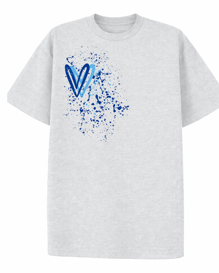 Royal Blue Heart Printed T-shirt Adult