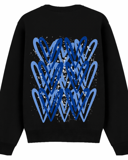 Royal Blue/Silver Heart Printed Sweatshirt Kids