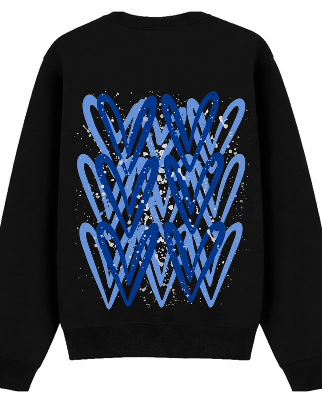 Royal Blue/Silver Heart Printed Sweatshirt Kids