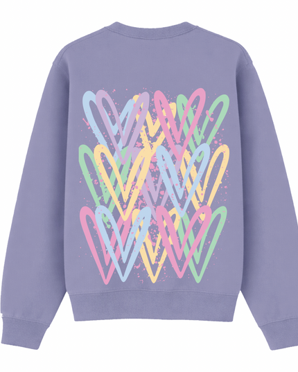 Pastel Heart Printed Sweatshirt Adults