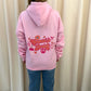 Normal Is Boring Graffiti Ruched Hoodie Pink