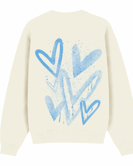 Blue Scatter Heart Printed Sweatshirt Adults