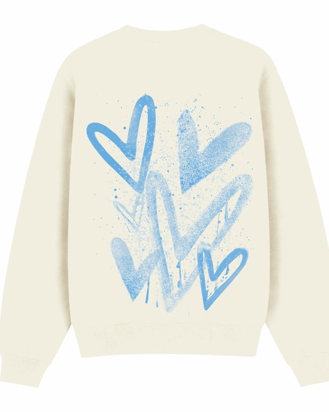 Blue Scatter Heart Printed Sweatshirt Kids