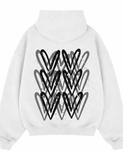 Black Heart Printed Hoodie Kids