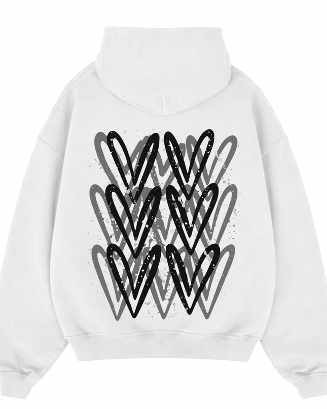 Black Heart Printed Hoodie Kids