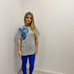 Evil Eye/Peace/Heart Grey T-Shirt And Royal Blue Legging Set