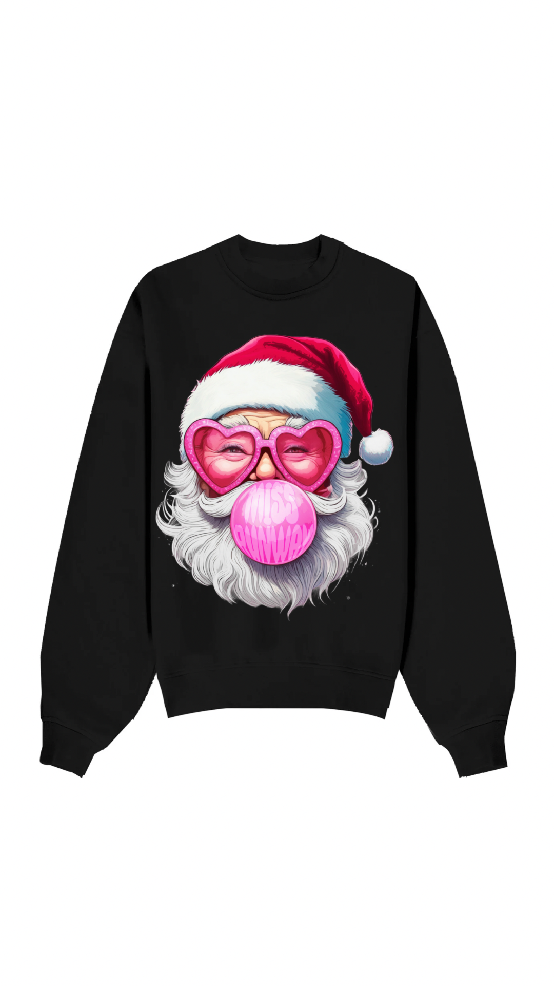 Miss Runway Bubble Santa Sweatshirt Black