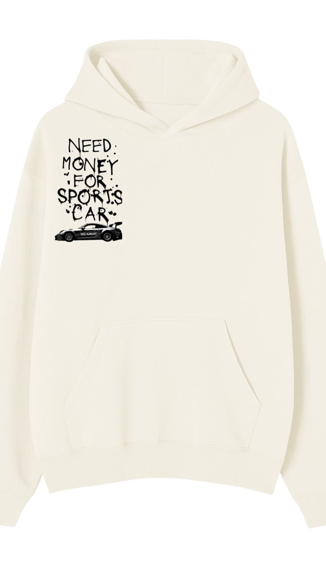 Need Money For Sports Car Black Hoodie by Miss Runway – image 2