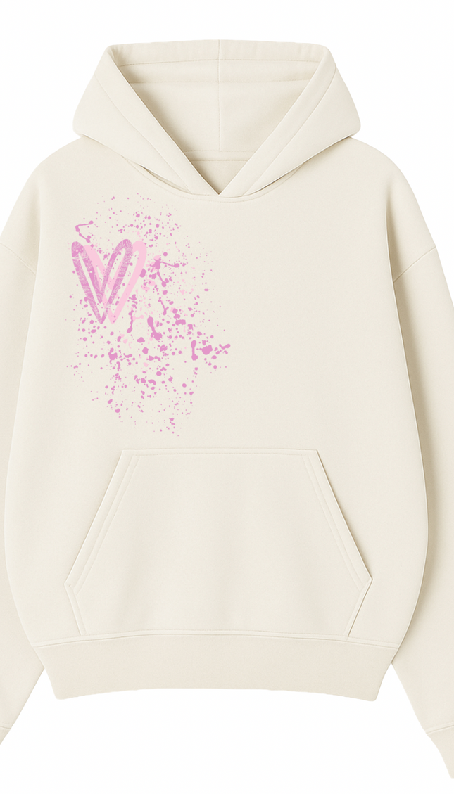 Pink Paisley Heart Printed Hoodie – image 4