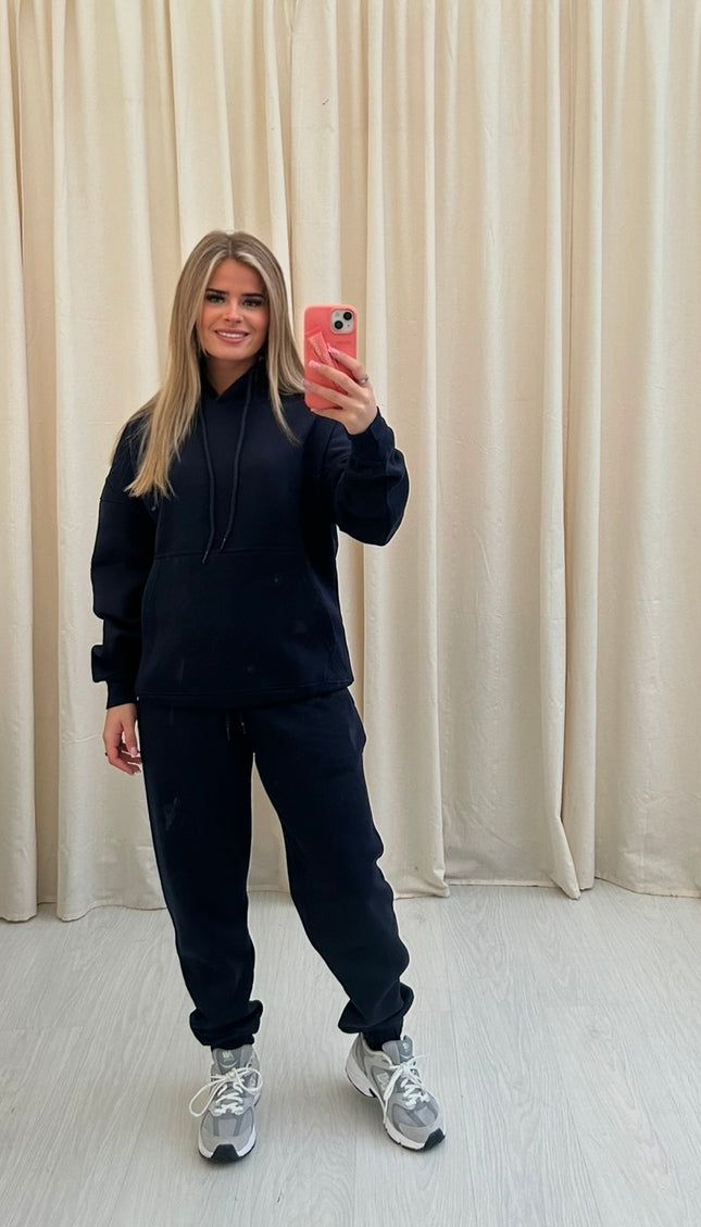 Oversized Hooded Tracksuit Navy Blue